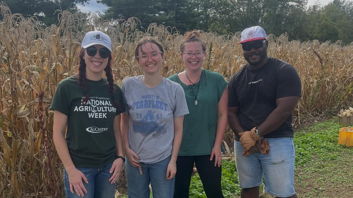 SAG student harvest team in the field