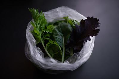 Bowl of braising greens
